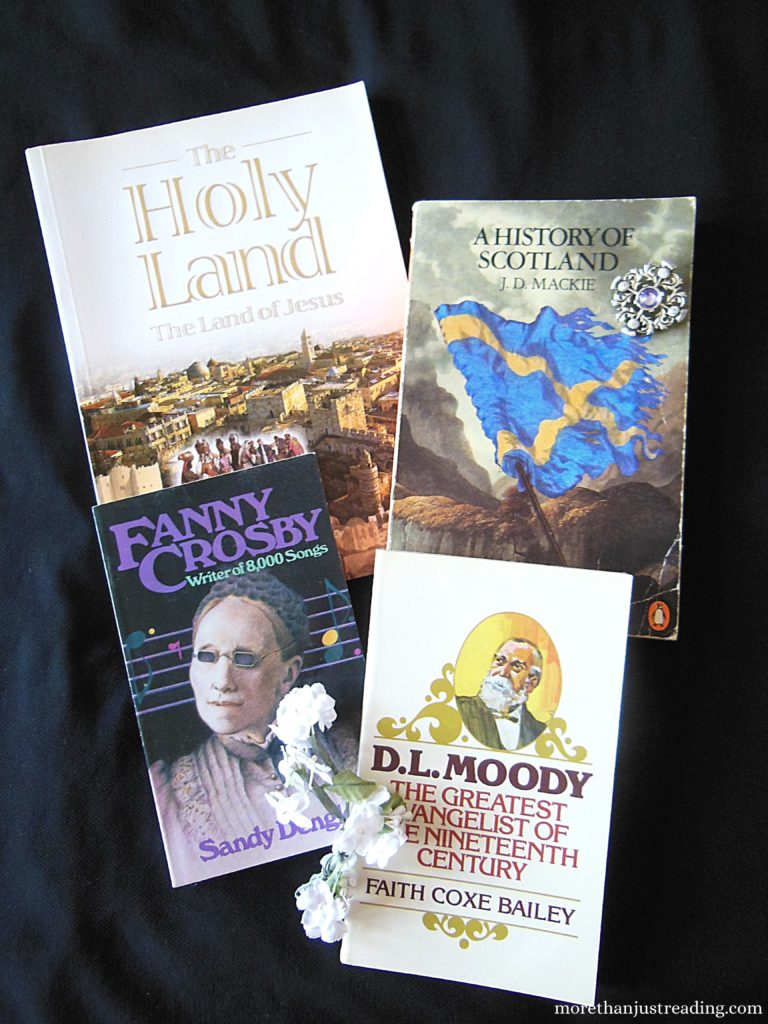 Four books laid out