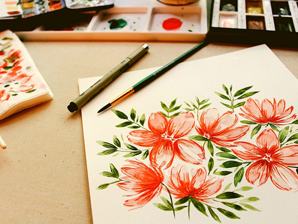 watercolor project, indoor summer activities