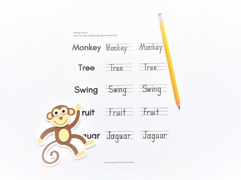 spider monkey lesson for 1st grade | spider monkey writing worksheet
