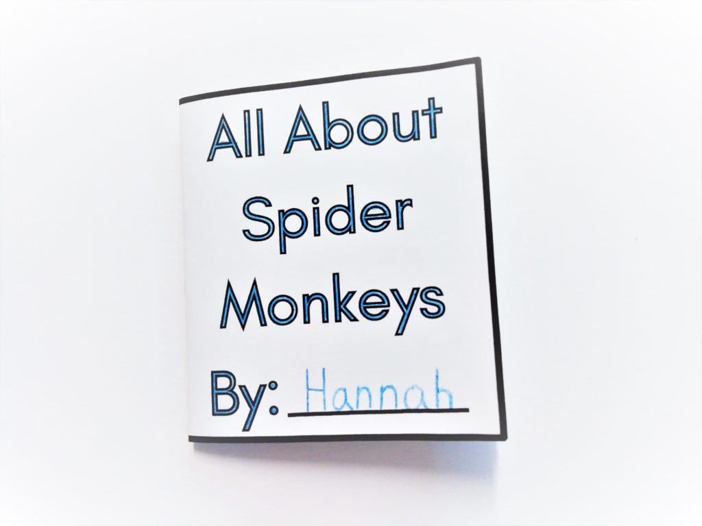 spider monkey lesson for 1st grade | spider monkey book to make